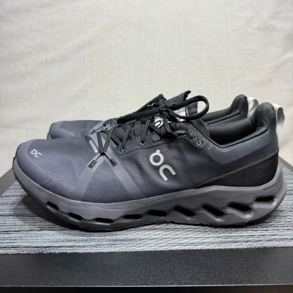 On Cloudsurfer Trail Waterproof Shoes Running - Mens 11 - Black Blue 3ME10270106